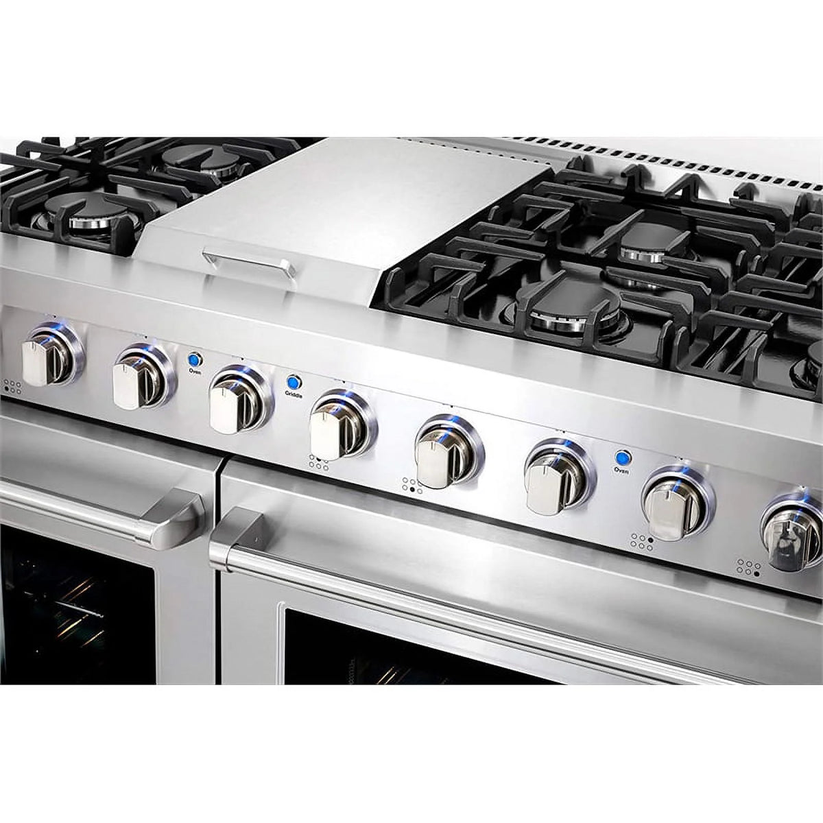 48" Freestanding Double Oven Gas Range, 6 Sealed Gas Burners, Convection Oven