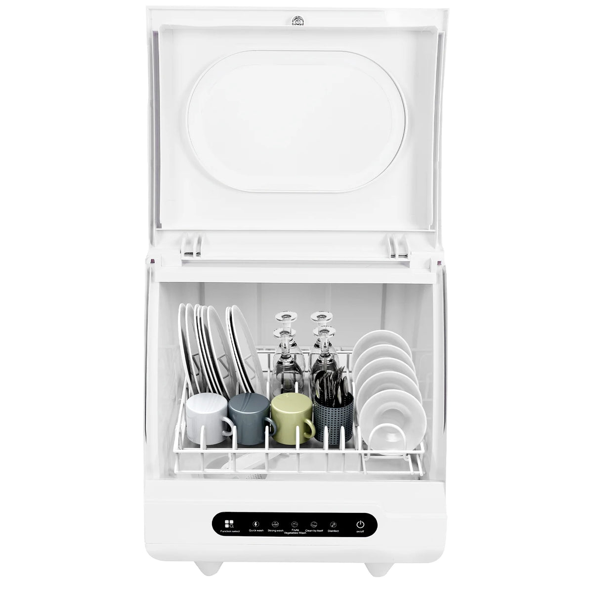 Portable Countertop Dishwasher, 5 Washing Programs and High Temperature ,White