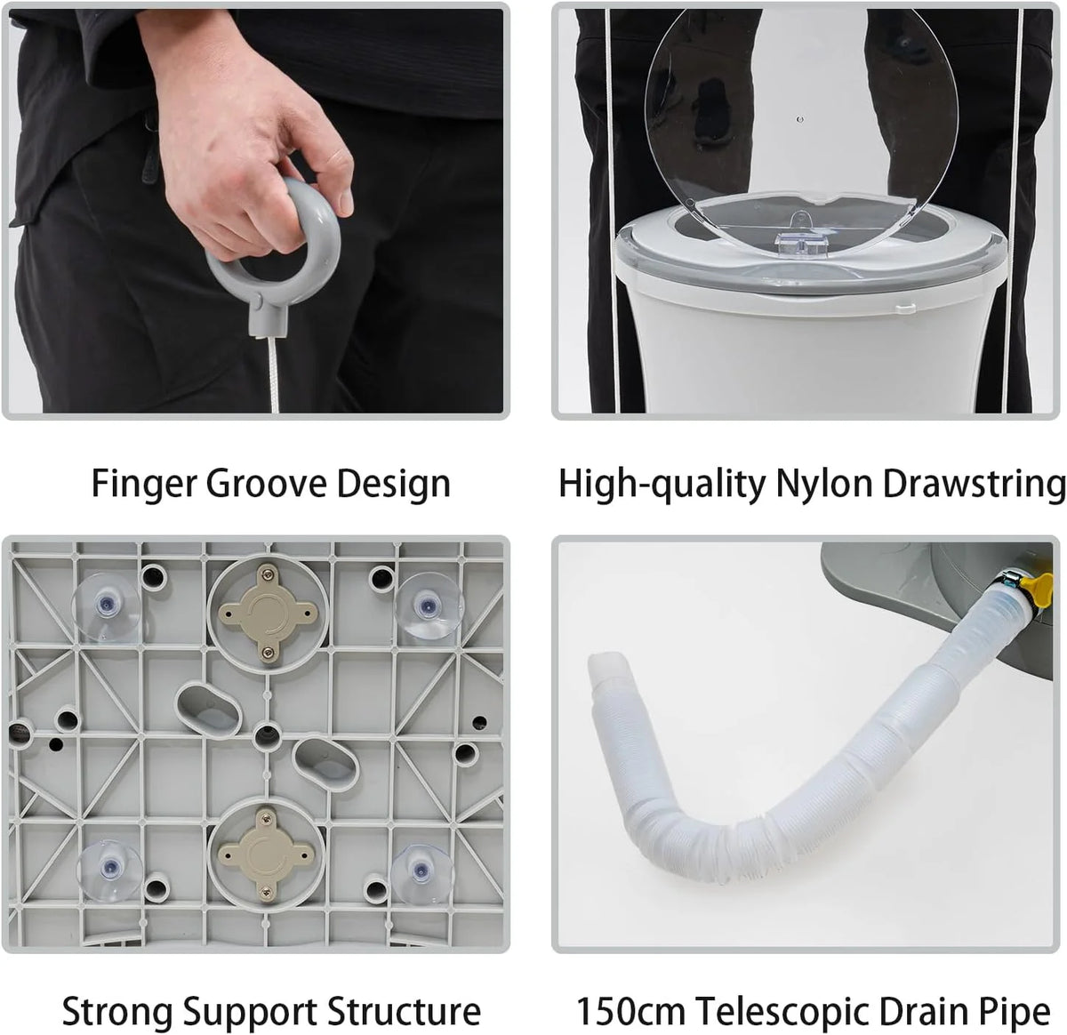Portable Foot Operated Dryer, Mini Manual Dryer Machine, Portable Single Tub Dryer Machine, Hand-operated Mini Compact Spin Dryer, 2.4Gal Manual Draw Cord Dryer (Dryer(2.4gal White))