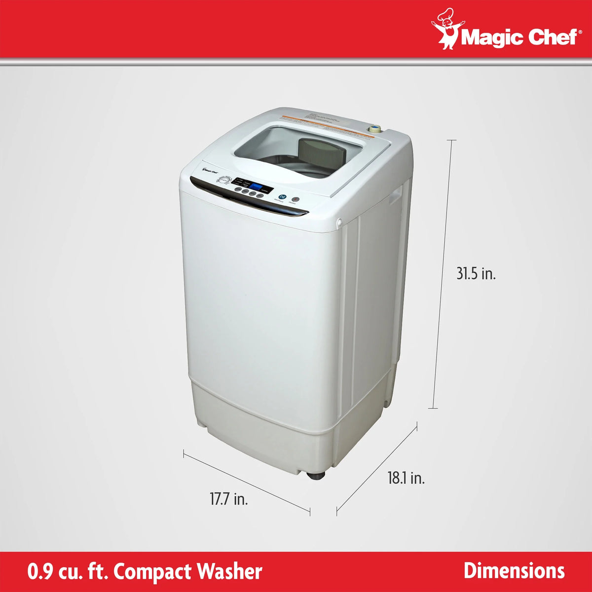 Magic Chef 0.9 Cu. Ft. Compact Washer in White