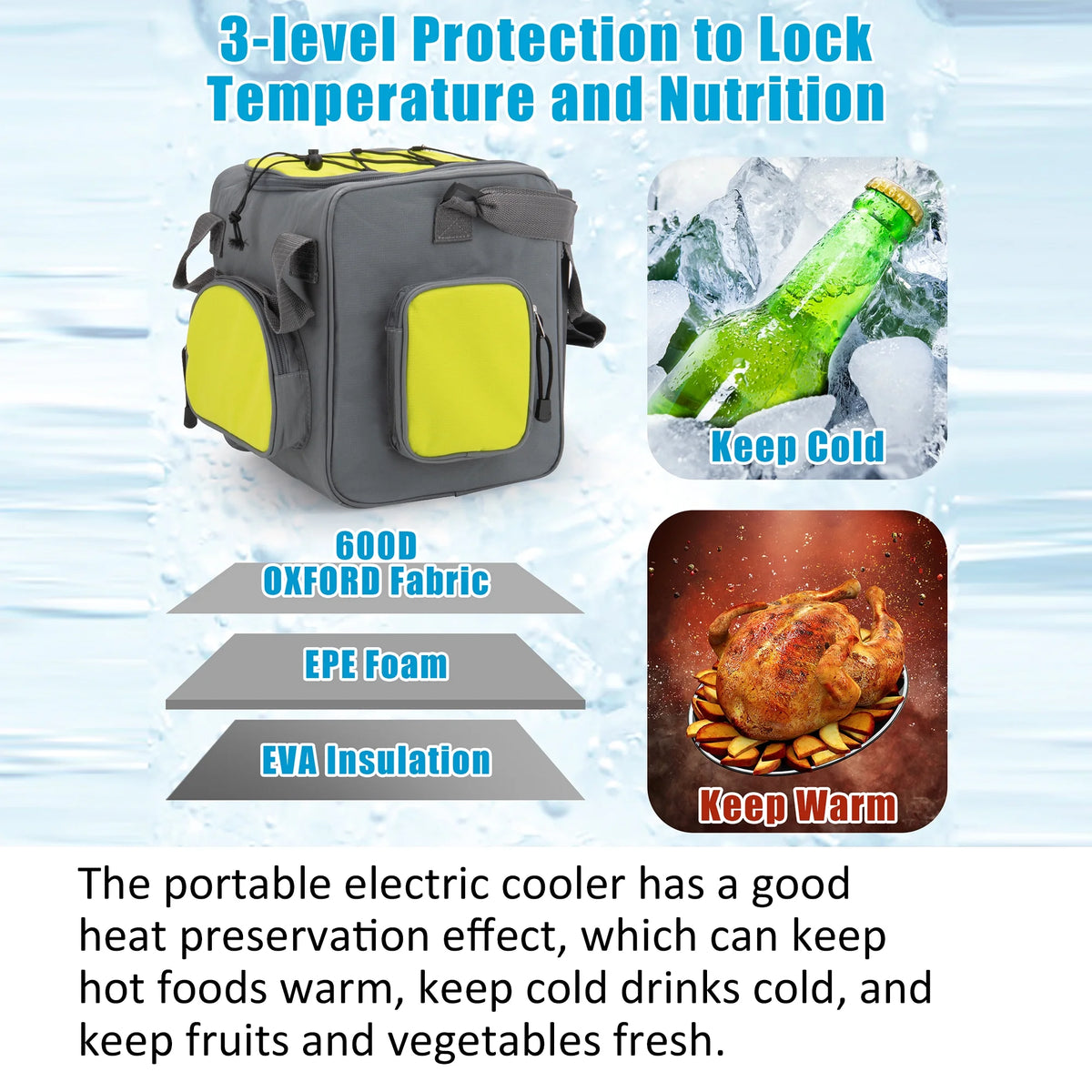 Paffenery 15 Quarts Car Cooler Plug in, 16L Small Electric Cooler, 12V Mini Car Fridge Portable Refrigerator for Camping