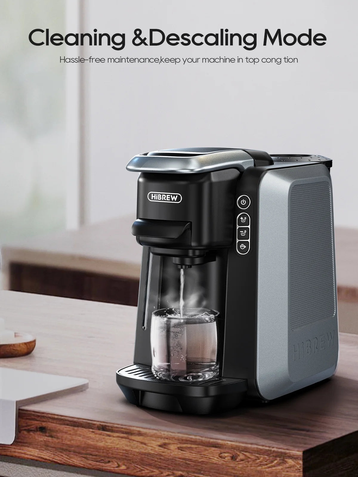 HiBREW 6-in-1 Capsule Coffee Maker & Espresso Machine �C Multi-Compatible, Hot/Cold Brew, 9 Temp Settings H6
