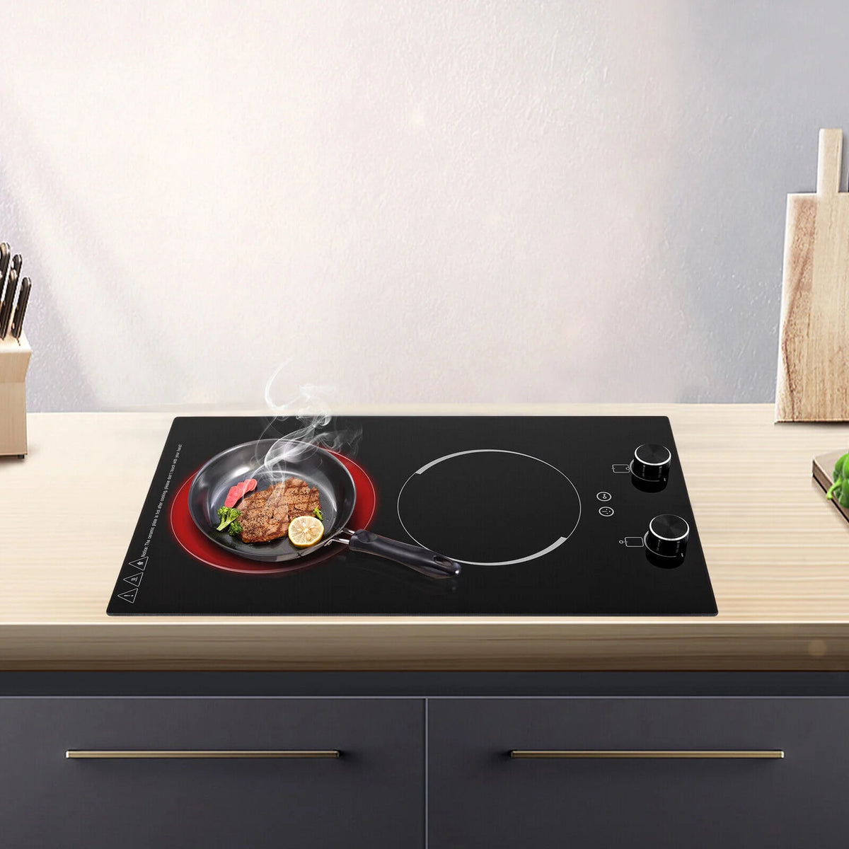 2100W Electric Induction Cooktop Stove Top 2-Burner Touch Control + Child Lock