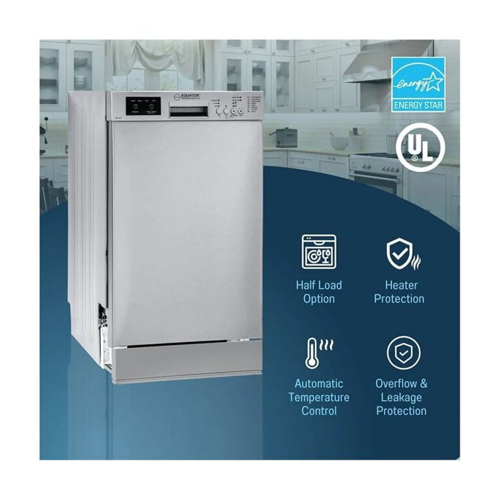 Equator 18"Dishwasher Europe ADA Builtin 10 Place Sani Delay 1/2 Load 51dB
