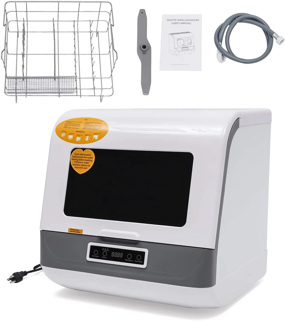 FETCOI Portable Countertop Dishwasher, Compact Mini Dishwasher with Air-Dry Function, 3 Washing Programs, for Small Apartment, RV