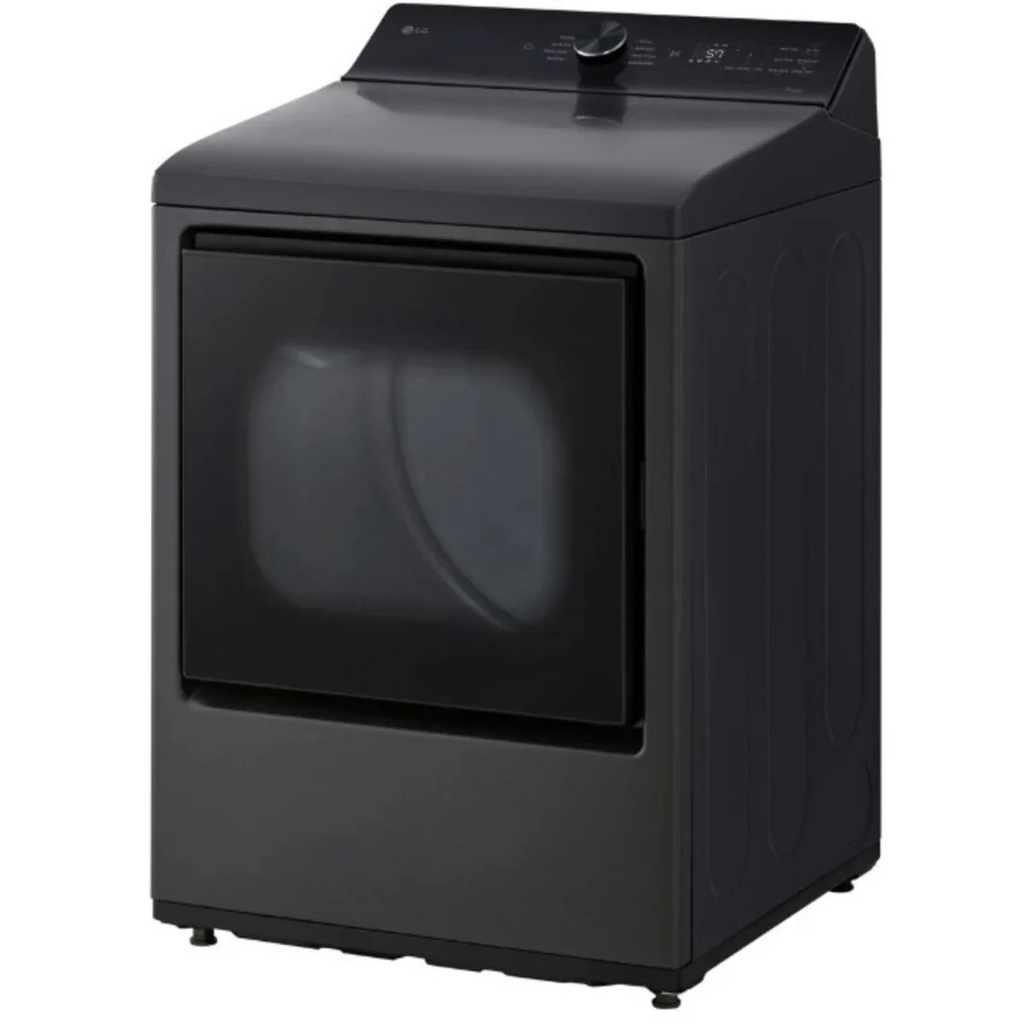 LG 27 Inch Rear Control Gas Dryer with 7.3 cu ft. Ultra Capacity, AI Sensor Dry, Quiet Operation in Black DLG8201L