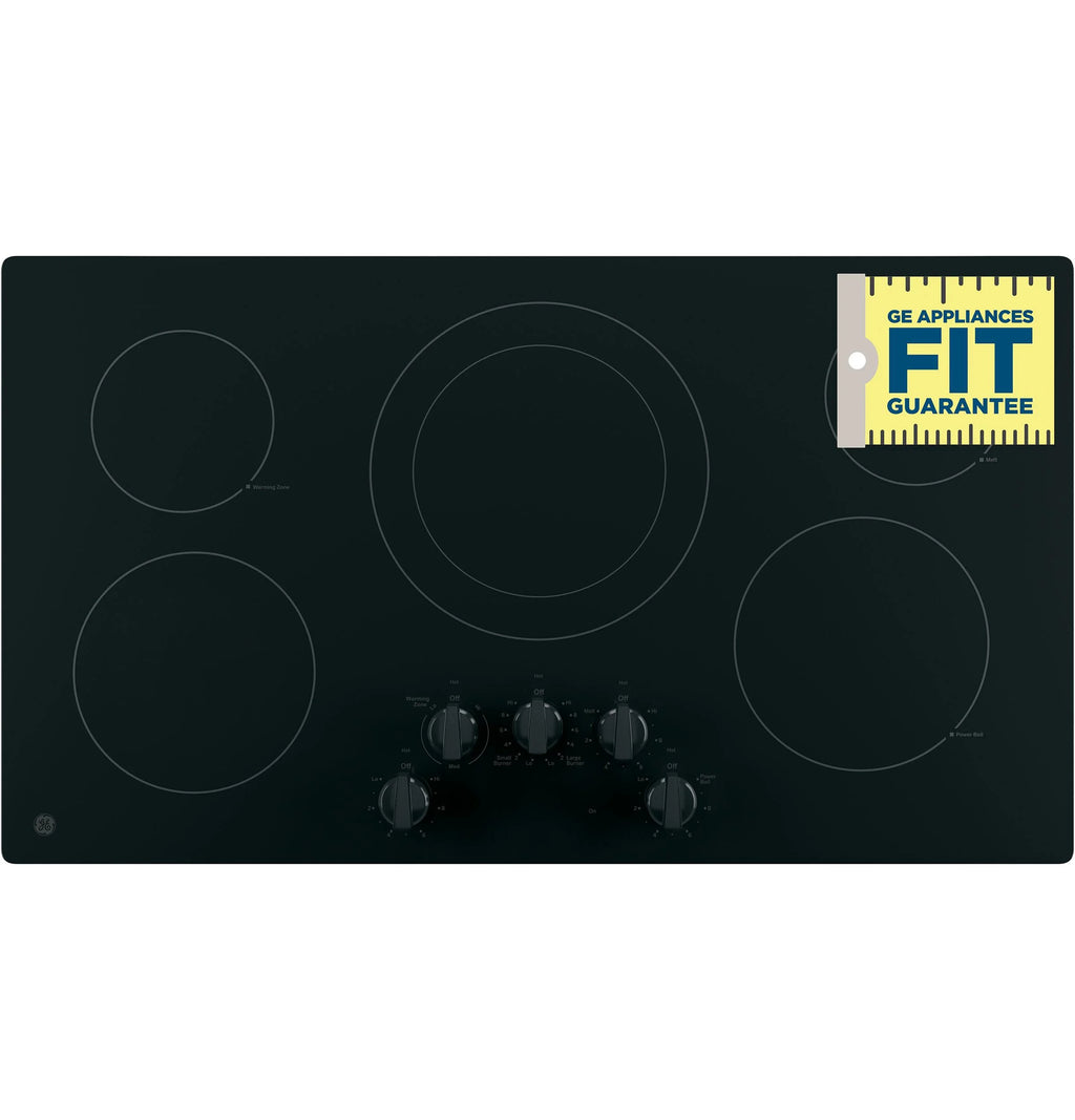 GE® 36" Built-In Knob Control Elec Cooktop 5 radiant elements, Power Boil Dual-Ring model JP3036DLBB