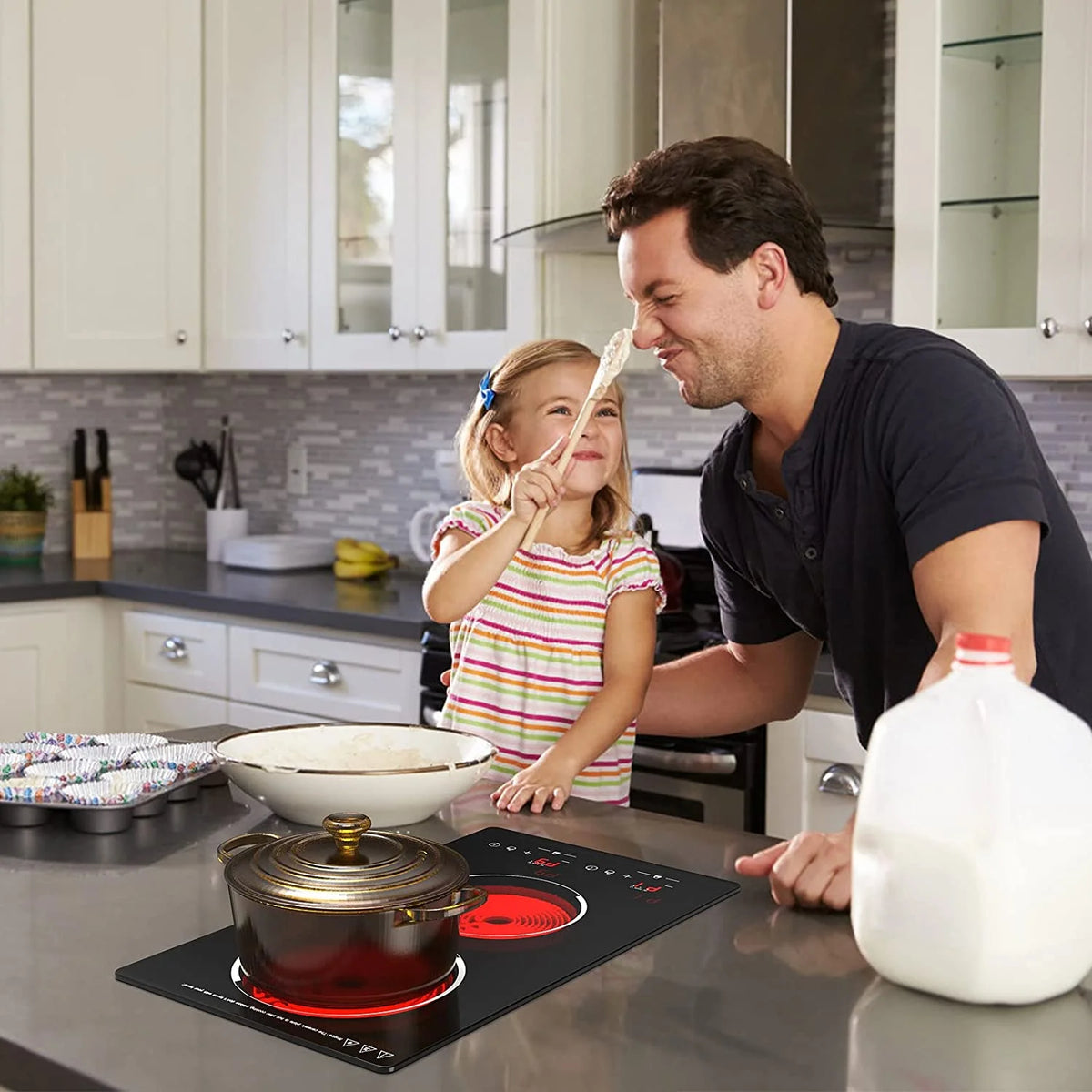 VBGK 12�?Electric Cooktop in Black with 2 Burners