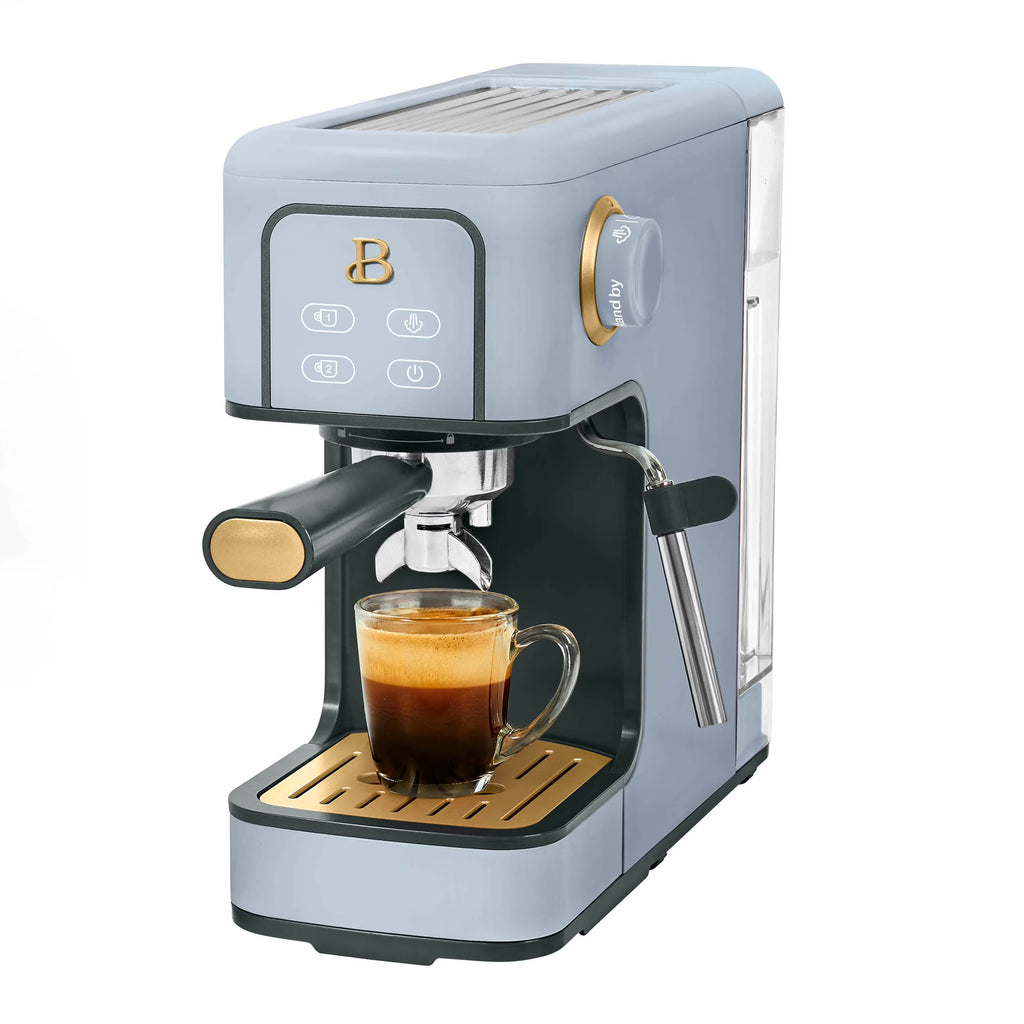 Beautiful Slim Espresso Machine with 20-Bar Pressure, Black Sesame by Drew Barrymore