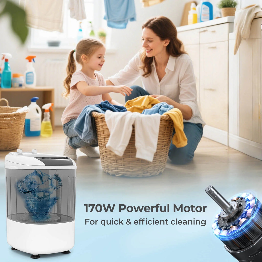 Costway Portable Washing Machine 5.5 lbs Mini Top Load Washer with Removable Spin-Dry Tub Blue