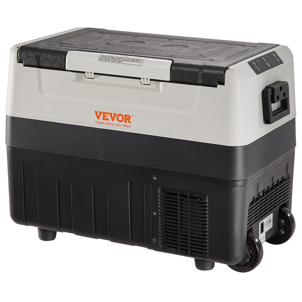VEVOR Car Refrigerator 48Qt, Dual Zone Car Fridge Freezer12/24V DC & 110-240V AC Electric Compressor Cooler for Truck Vehicle RV