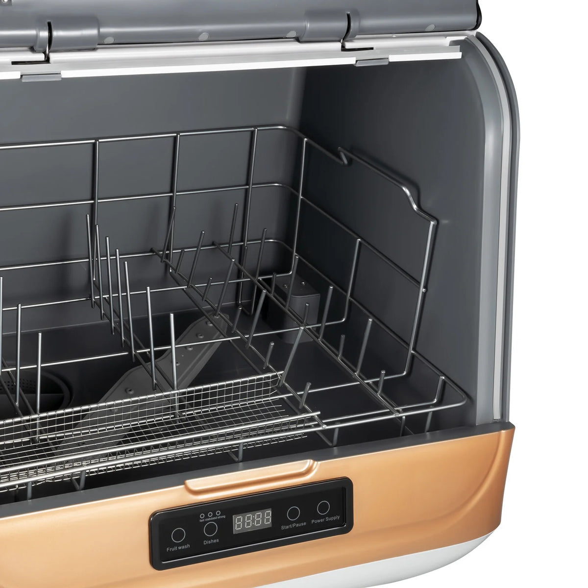 Compact Countertop Dishwasher Portable Mini Dish Washer 4 Washing Programs 110V 800W Dishwasher Machine with 3 Washing Programs for Dishes Knives Forks Spoons Chopsticks Cups