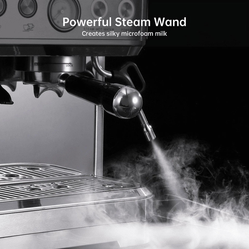 Emorefun 15 Bar Espresso Machine with Grinder & Milk Steamer, Automatic Cappuccino Latte Coffee Maker, 2.5L Water Tank