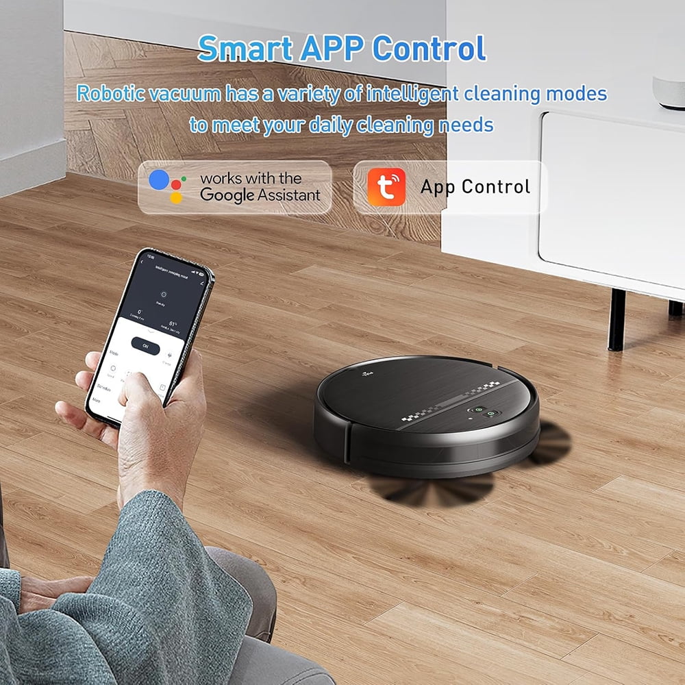 MANVN Robot Vacuum and Mop Combo, 2 in1 with Schedule, Wi-Fi/App, 2300Pa Max Suction
