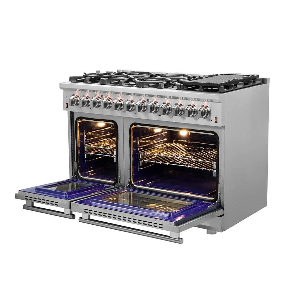 Forno FFSGS612548 48 inch Cossato Stainless Duel Fuel Electric Oven & Gas Surface Range