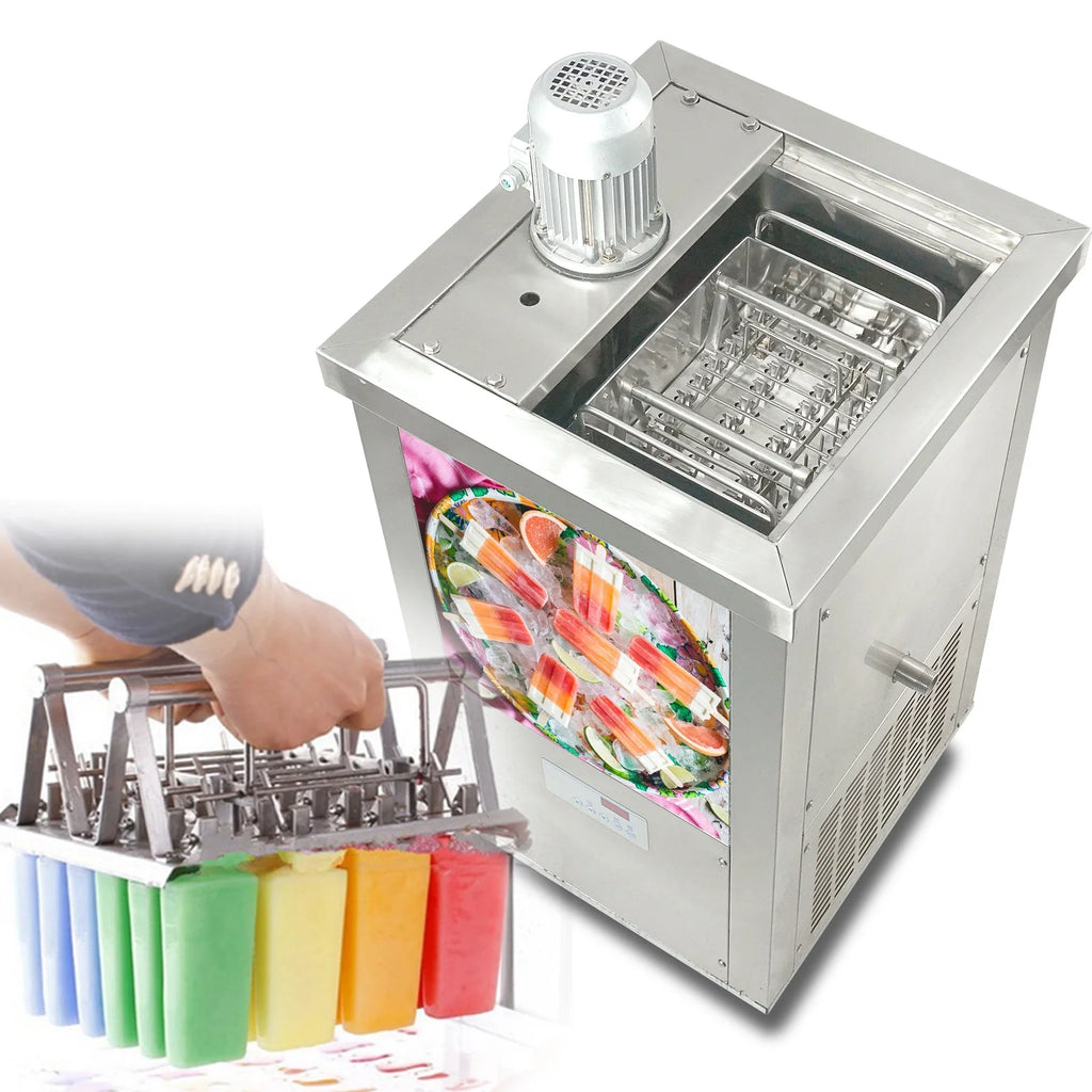 Kolice Commercial Popsicle Ice Cream Machine,Ice Bars Machine, Ice Pops Maker-Included 1 Stainless Steel Mold Set
