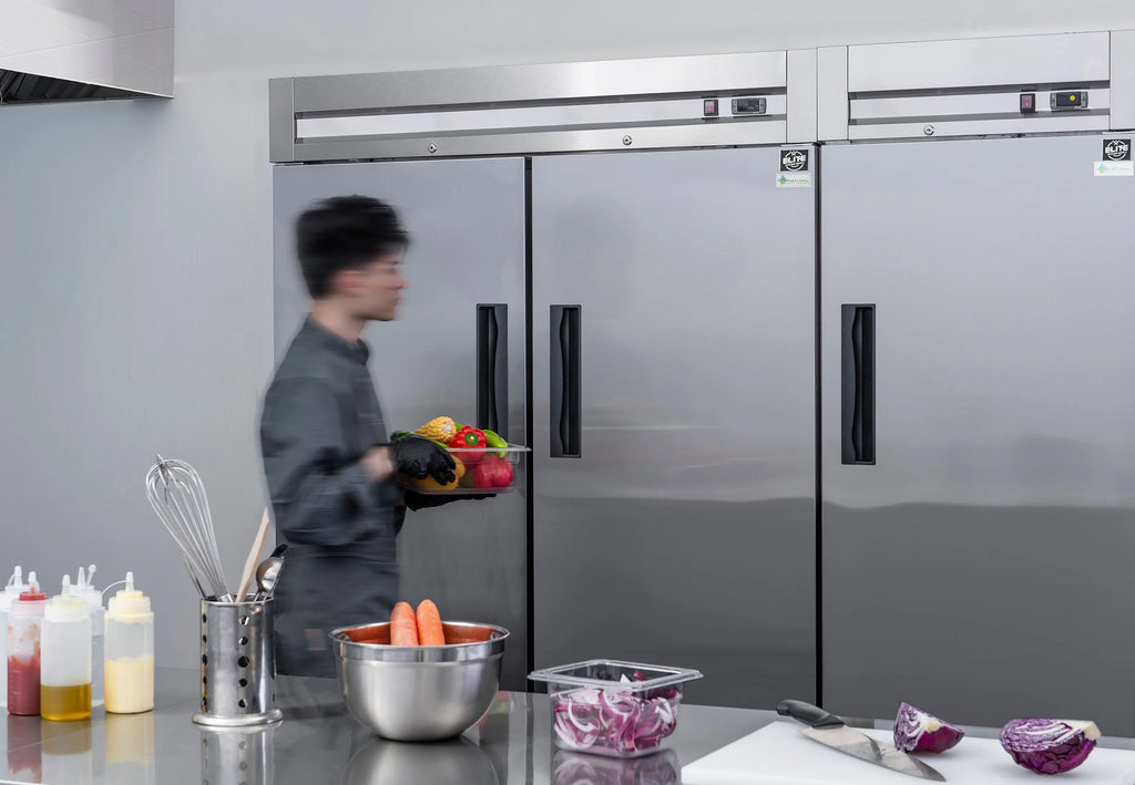 55 in. Two Door Reach-in Commercial Freezer 41 Cu.Ft. Solid Door Freezer, NSF
