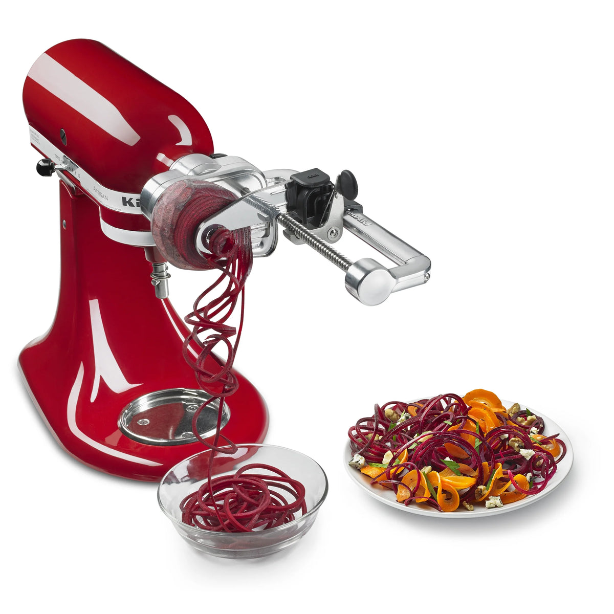 KitchenAid KSM2APC Spiralizer Plus Attachment with Peel, Core and Slice, Silver