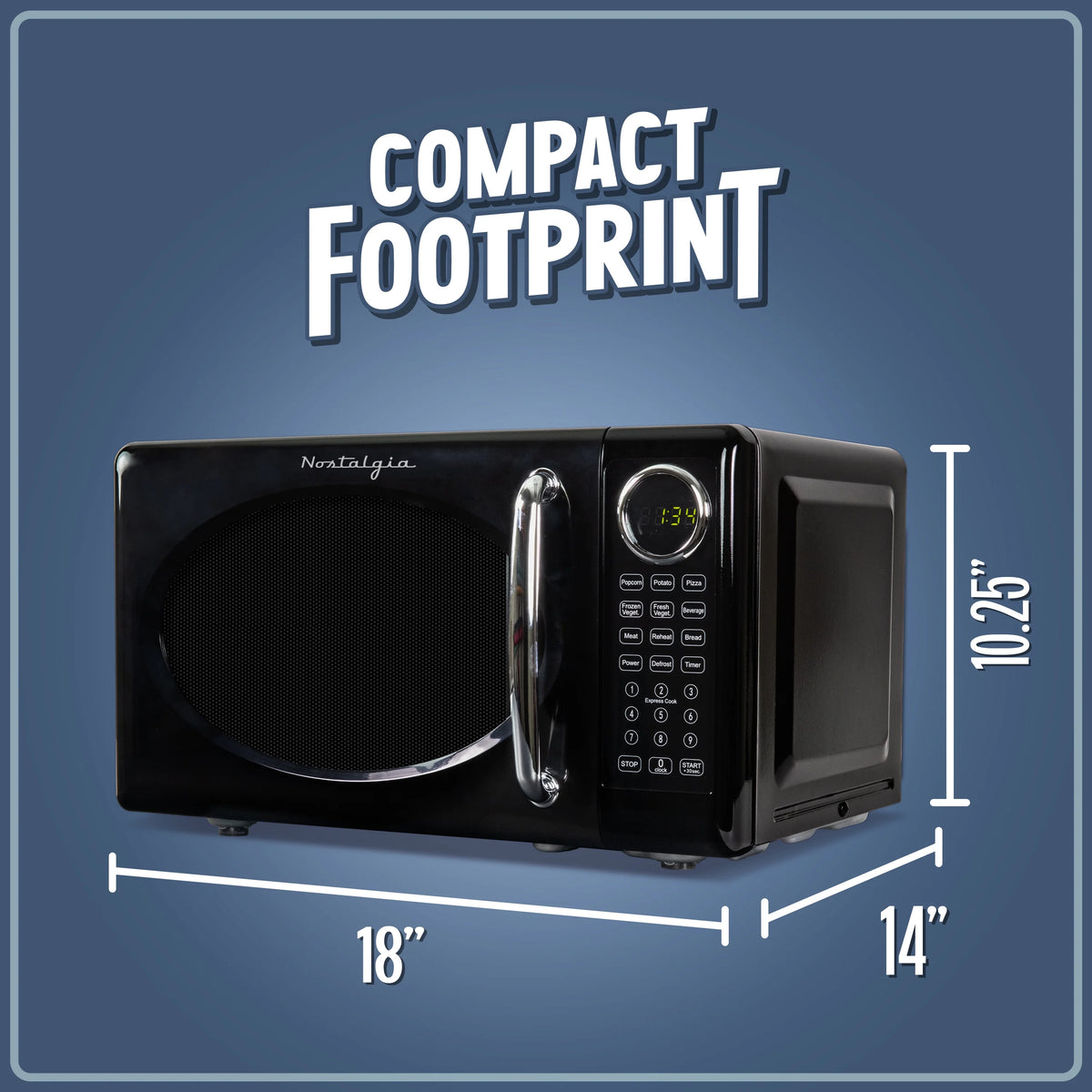 Nostalgia Retro Microwave Oven - 0.7 Cu Ft & 700-Watt Countertop Microwave with Glass Turntable, Child Safety Lock, 8 Auto-Cook Programs & Digital Clock - Aqua