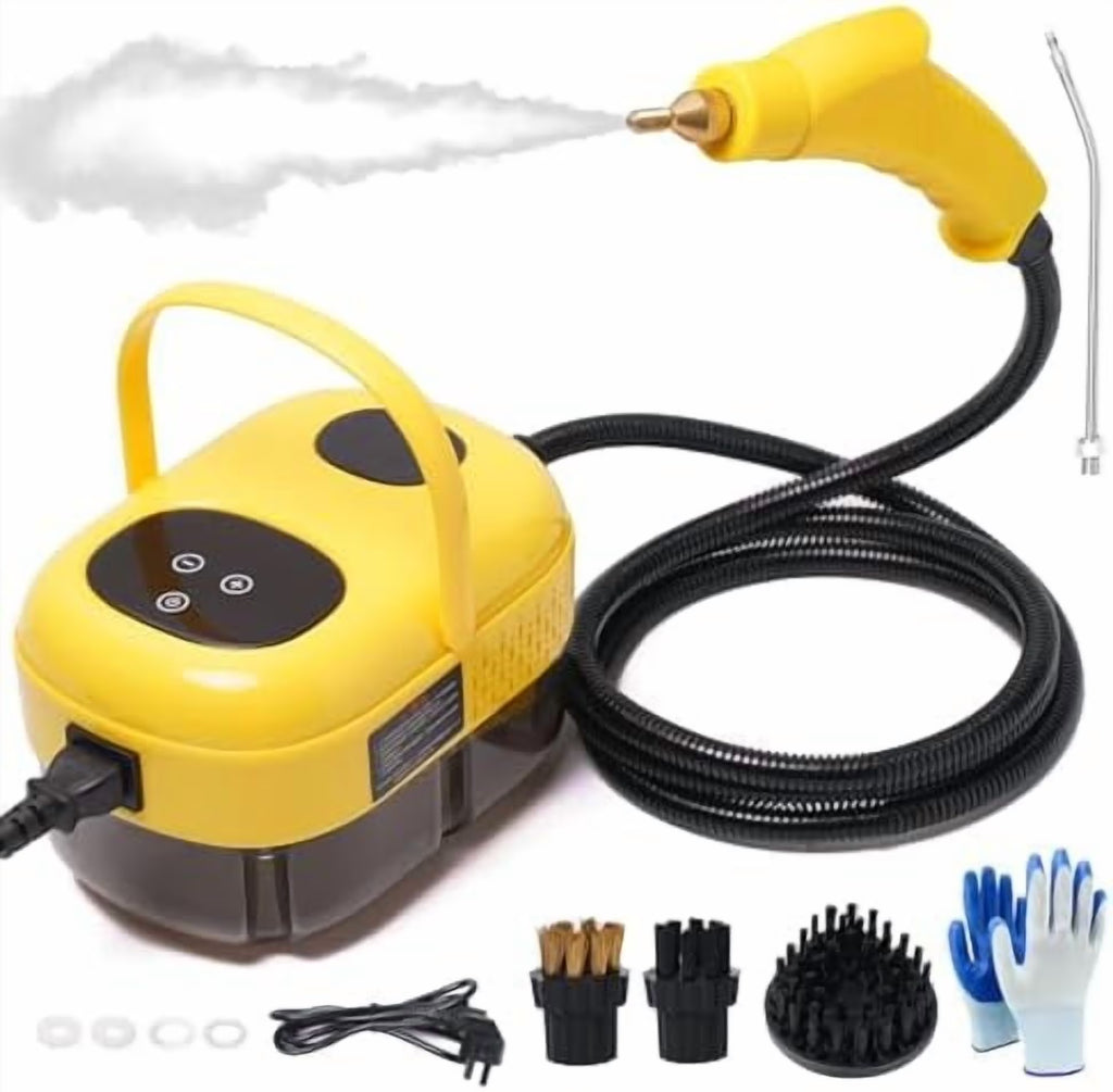 2500W Portable Steam Cleaner, Steam Shot Cleaner Handheld Steamer for Car Detailing, High Heat Cleaning Machine with Brush Heads for Bed Bugs  Furniture Kitchen Bathroom Grout and Tile