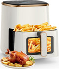 Segmart Air Fryers Oven, 5.3Qt Air Fryer with Viewing Window, 7 Presets, Digital Touchscreen, Dishwasher-Safe Basket, 1350W, Cream White