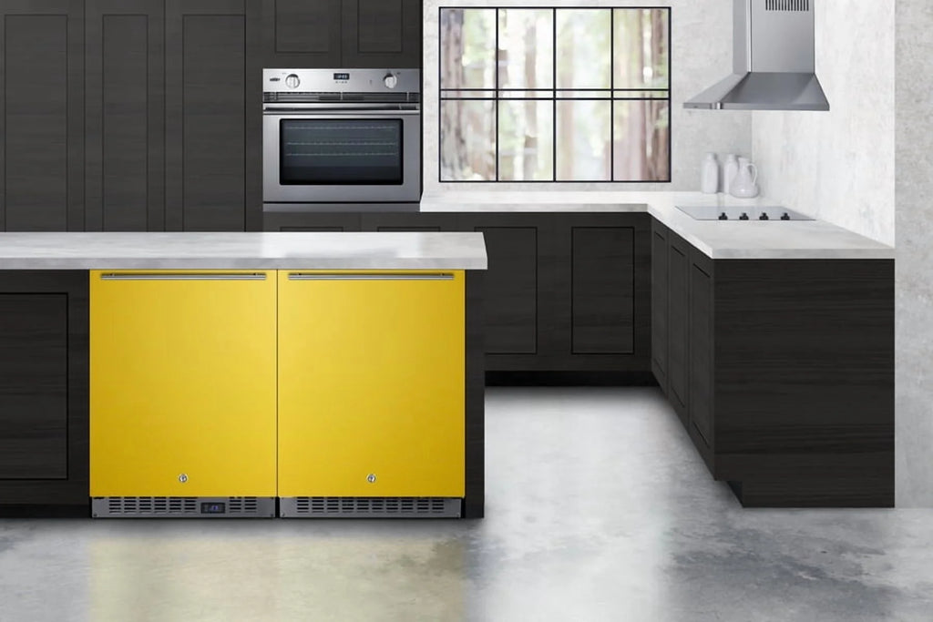 24 Inches Wide Built-In All-Refrigerator, ADA Compliant, Yellow, RHD