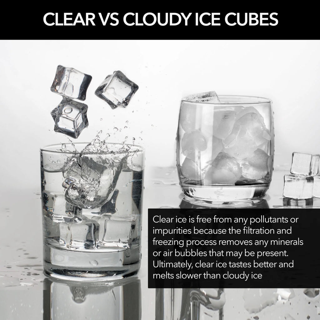 Whynter 15" Built-In Stainless Steel 80lb Capacity Clear Ice Cube Maker, Inline Water Filter UIM-502SS