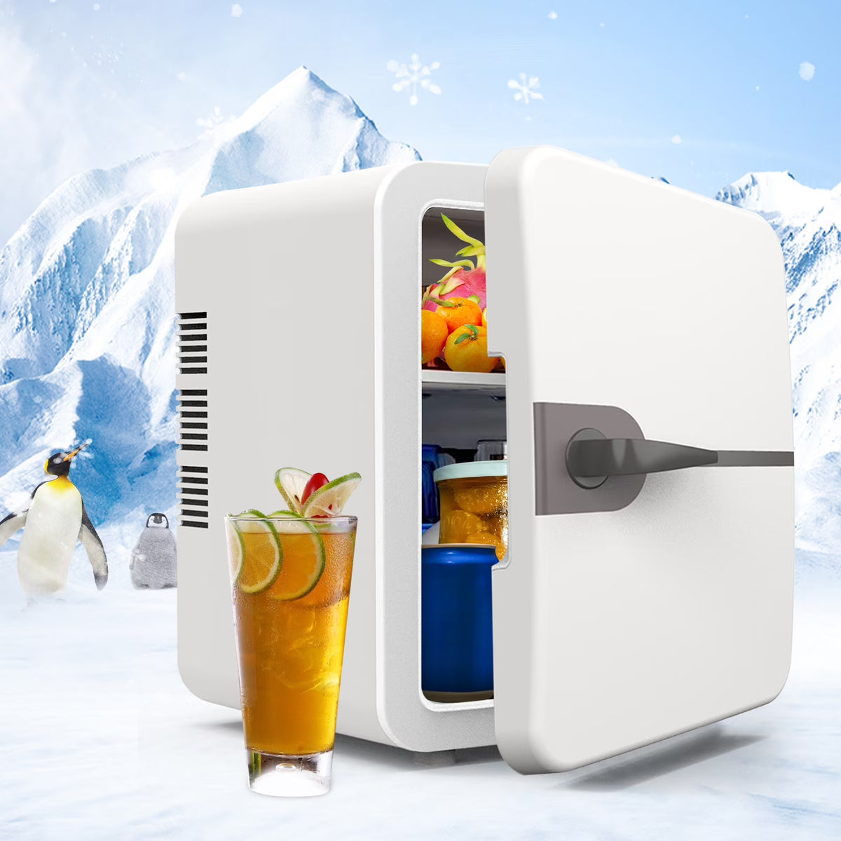 Mini Fridge, Portable Small Refrigerator 6L Cooler Compact Fridge for SkinCare, Food and Drinks, Small Fridge for Bedroom, Dorm, Car, Office Desk
