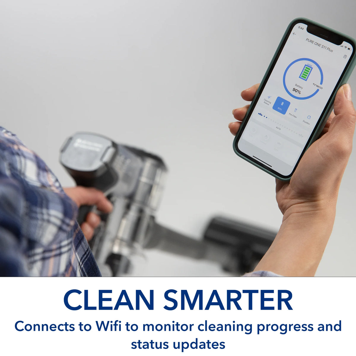 Tineco Pure One S11 ZT: Smart Cordless Stick Vacuum + ZeroTangle Technology for Hard Floors/Carpet (New), Lightweight, Powerful Suction, Pet Hair, HEPA Filter, Self-Cleaning Brushroll