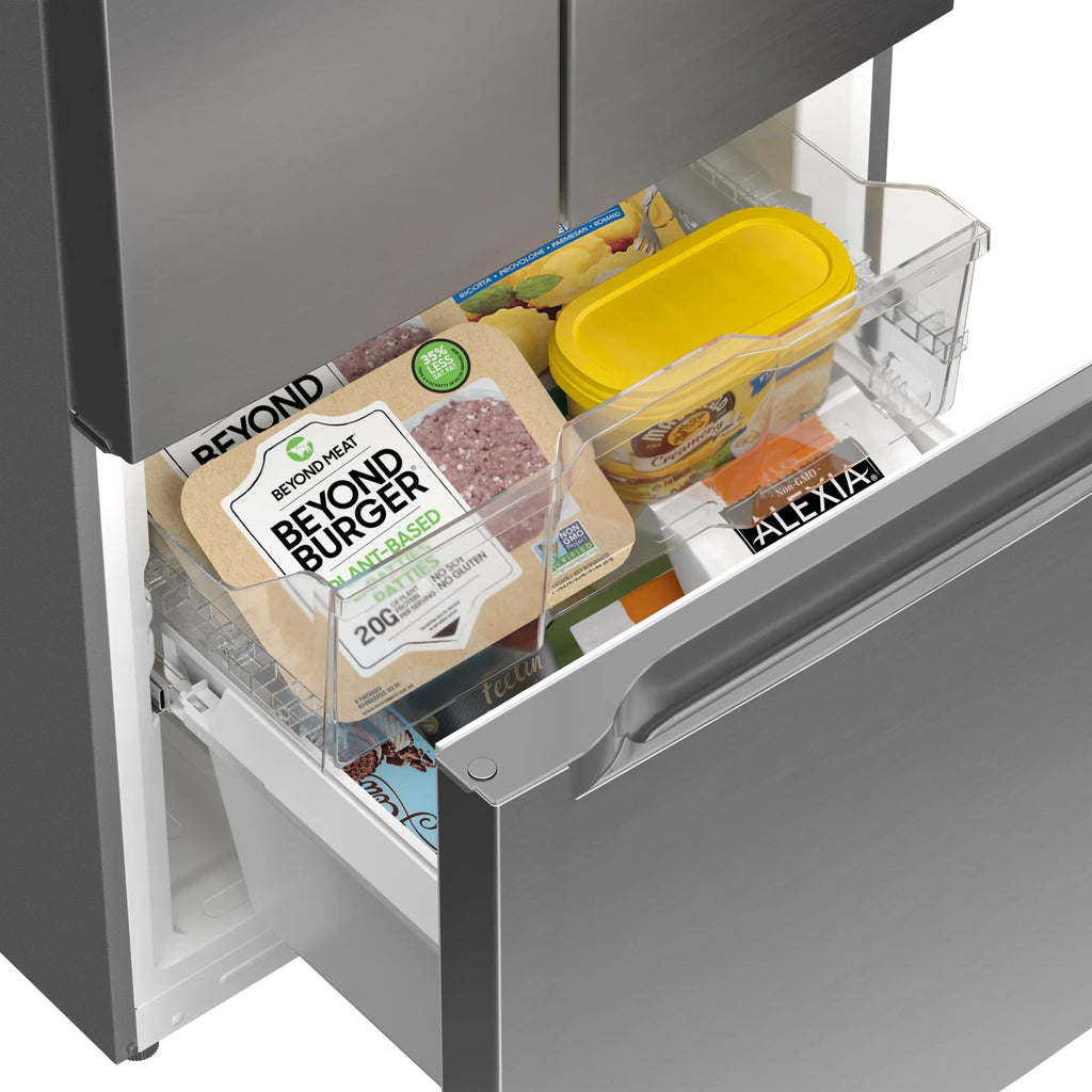 18.5 cu. ft. Stainless-Steel French Door Refrigerator in Silver, Auto Defrost, Energy Star, Digital Temperature Control