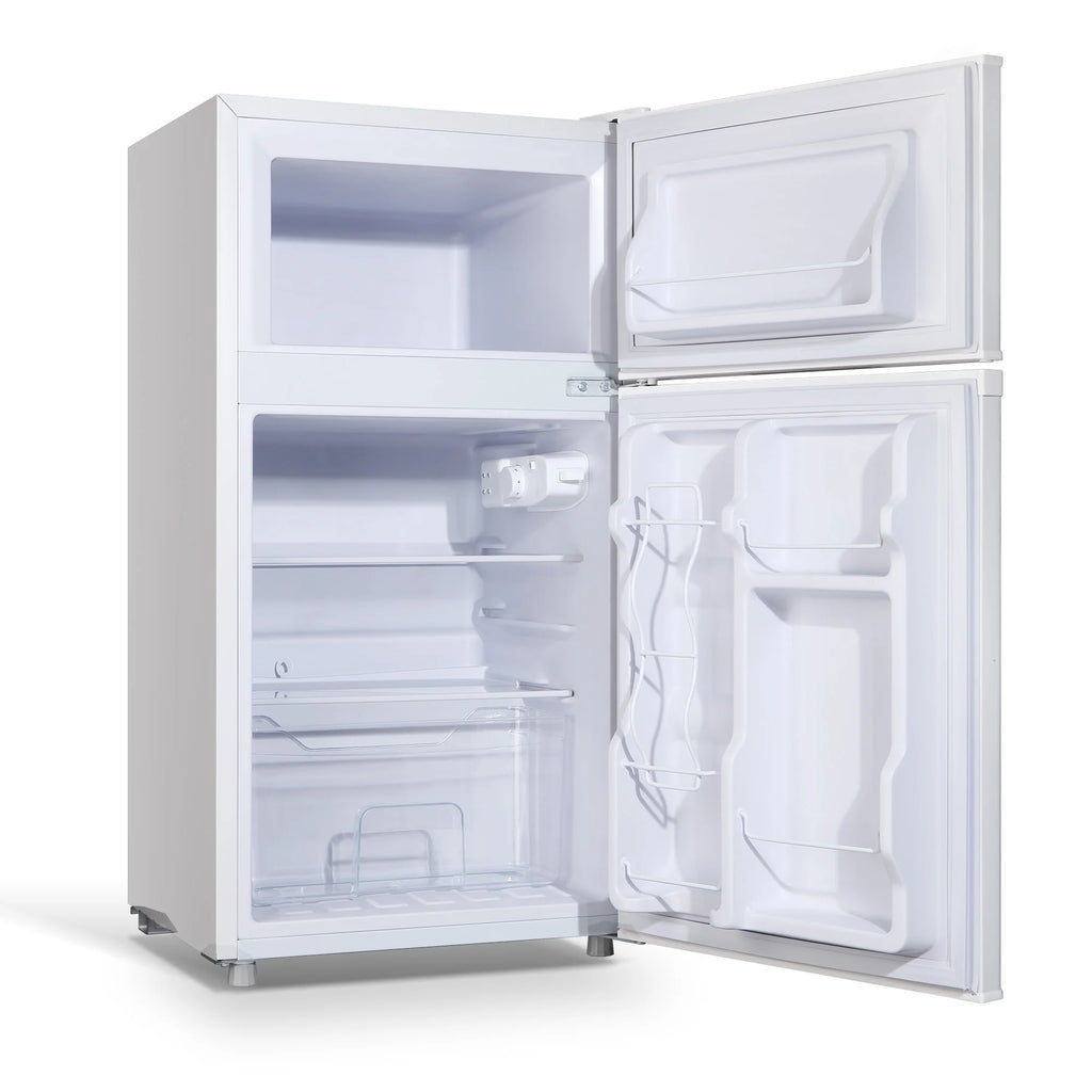 2 Door Mini Fridge with Freezer,3.5Cu.ft Small Freezer,7 Adjustable Thermostat,Blue,New