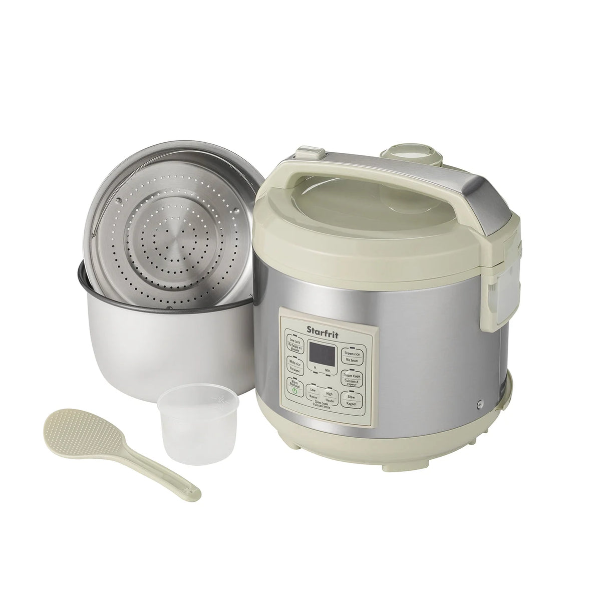 Starfrit 14-Cup Low-Carb Electric Rice Cooker, Green/Gray��with 7 Presets, 024737-001-0000