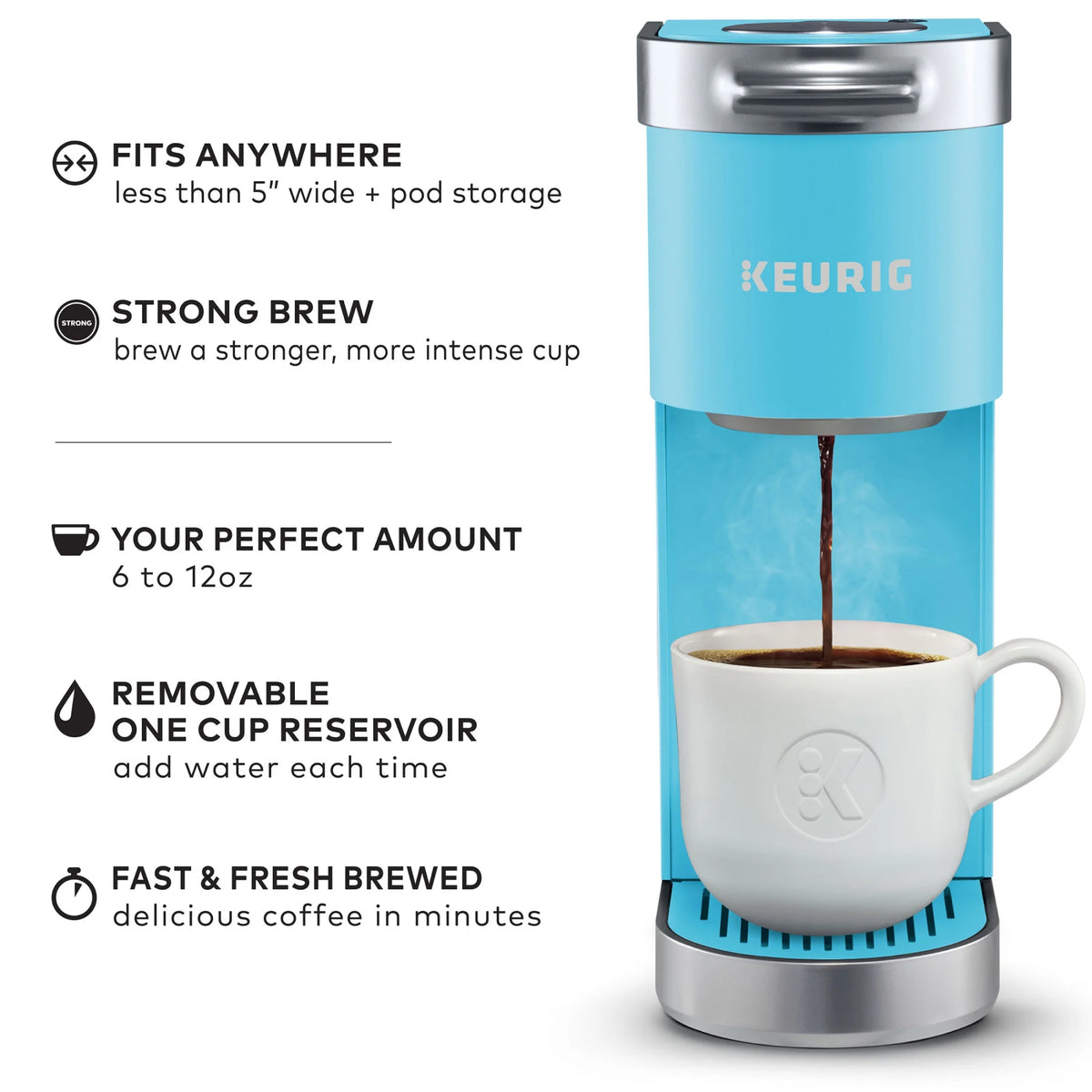 Keurig K-Mini Plus Single Serve K-Cup Pod Coffee Maker, Dusty Rose