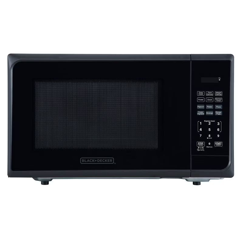 1.1 cu ft 1000W Microwave Oven - Stainless Steel Black: Countertop, Child Lock, 6 One-Touch Settings