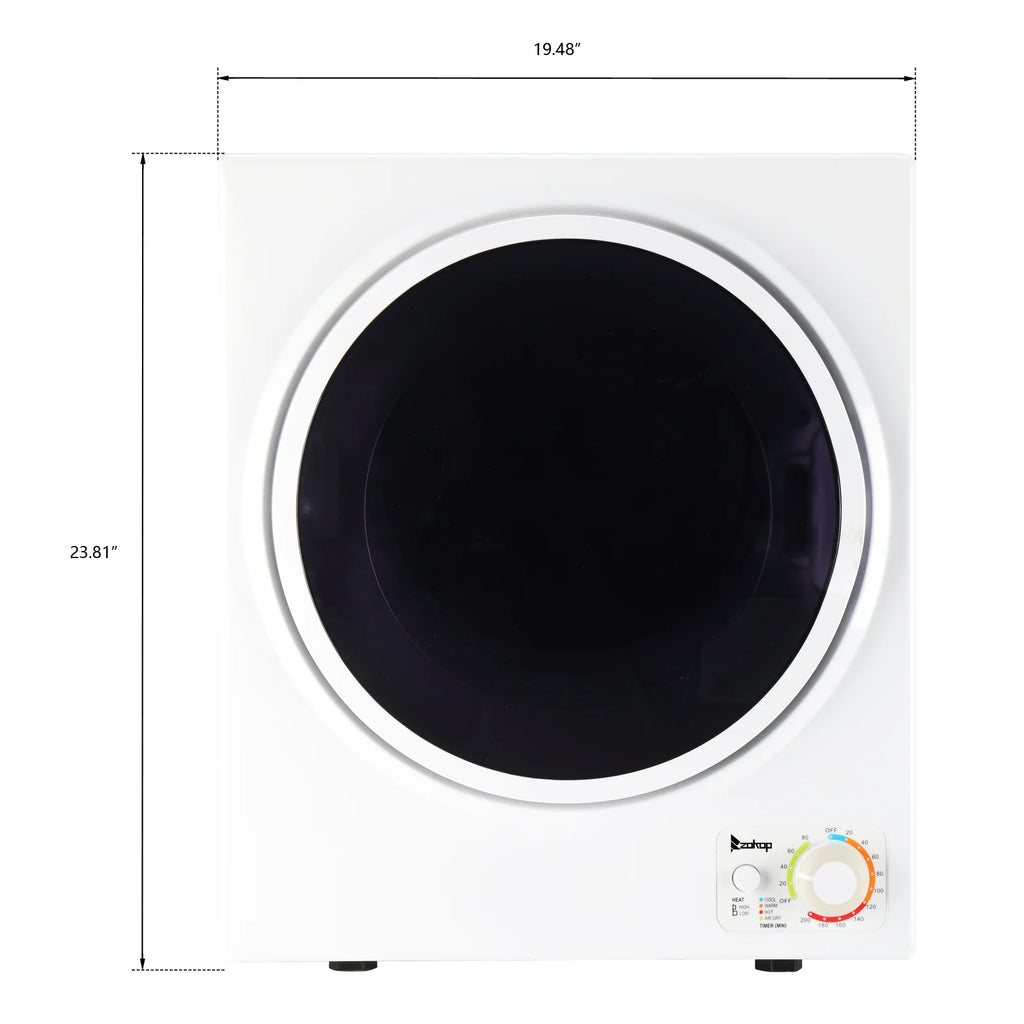 ZOKOP GYM25-78 Compact Portable Clothes Dryer, 1.6 cu ft Stainless Steel Drum, Mechanical Control, ETL Certified - Ideal for Small Apartments and RVs
