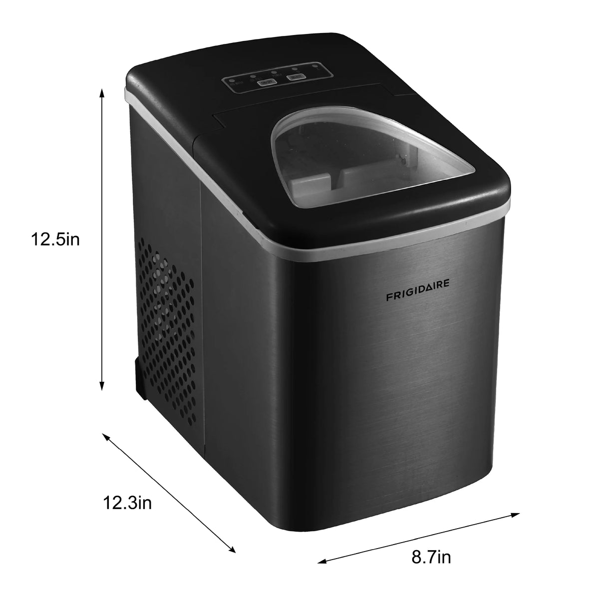Frigidaire 26 lb. Countertop Ice Maker EFIC117-SS, Red Stainless Steel