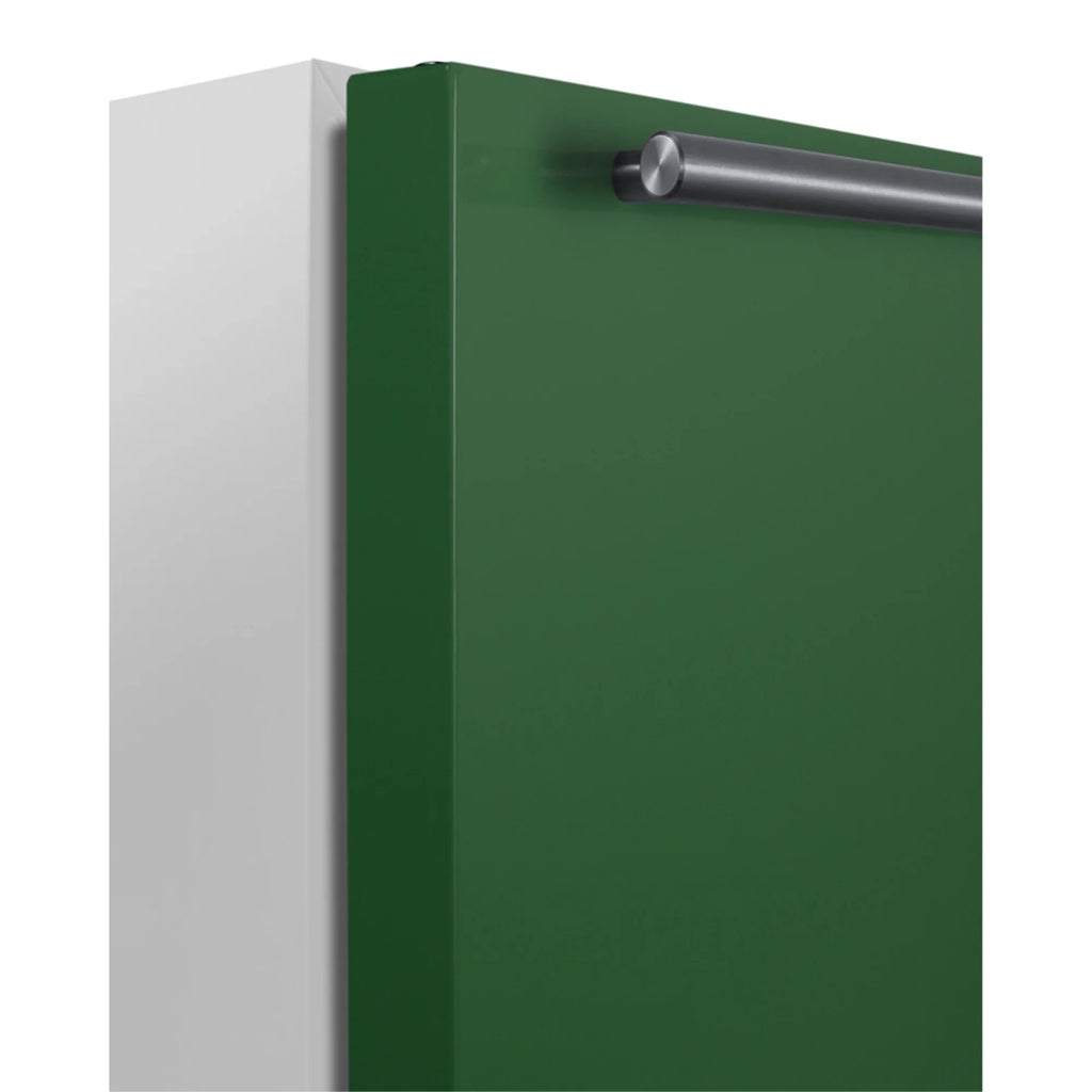 Undercounter 24 Inches all-refrigerator for residential use with lavender purple door, stainless steel handle, and white cabinet