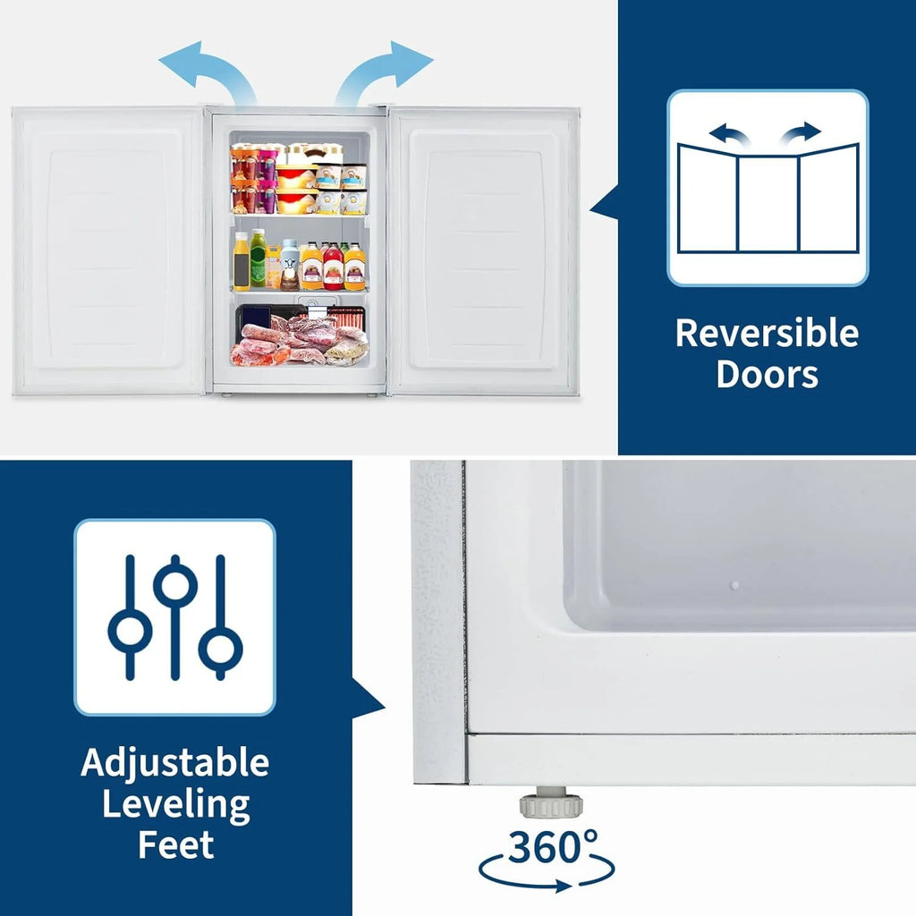 Garvee 3.0 Cu.ft Small Freezer, Mini Deep Freezer with Reversible Single Door & 7 Adjustable Thermostat for Apartment, Home, Office, White