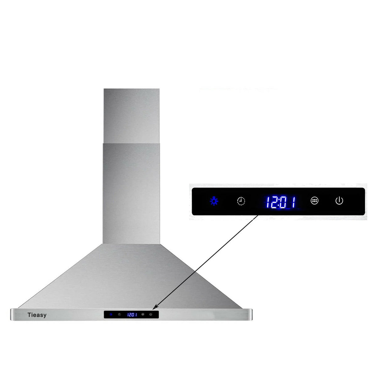 30 inch 760 CFM Wall Mount Range Hood Stainless Steel Stove Cook Vent LED Lights