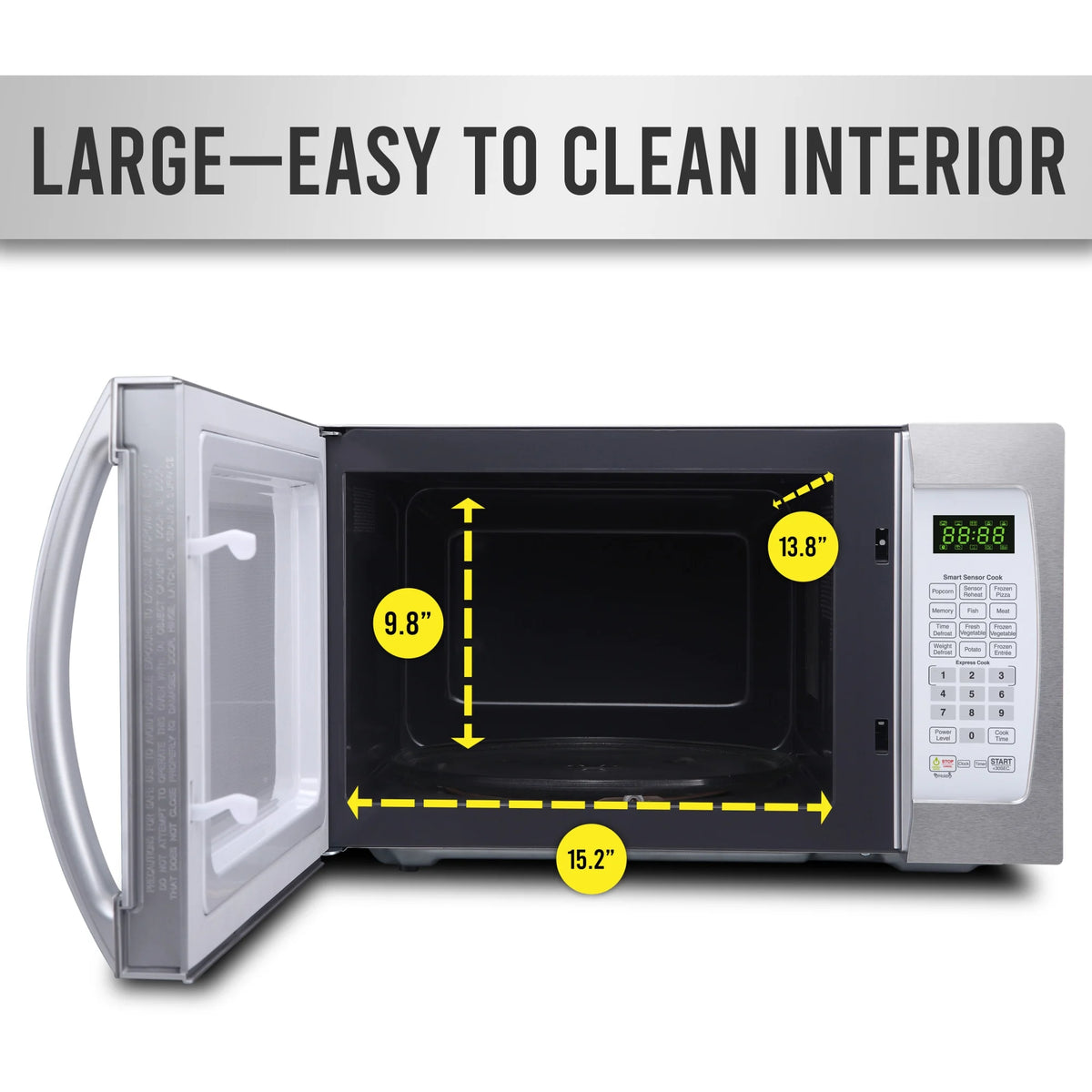 Farberware Smart Sensor Countertop Microwave Oven with LED Lighting & Child Lock, 1.3 Cu Ft