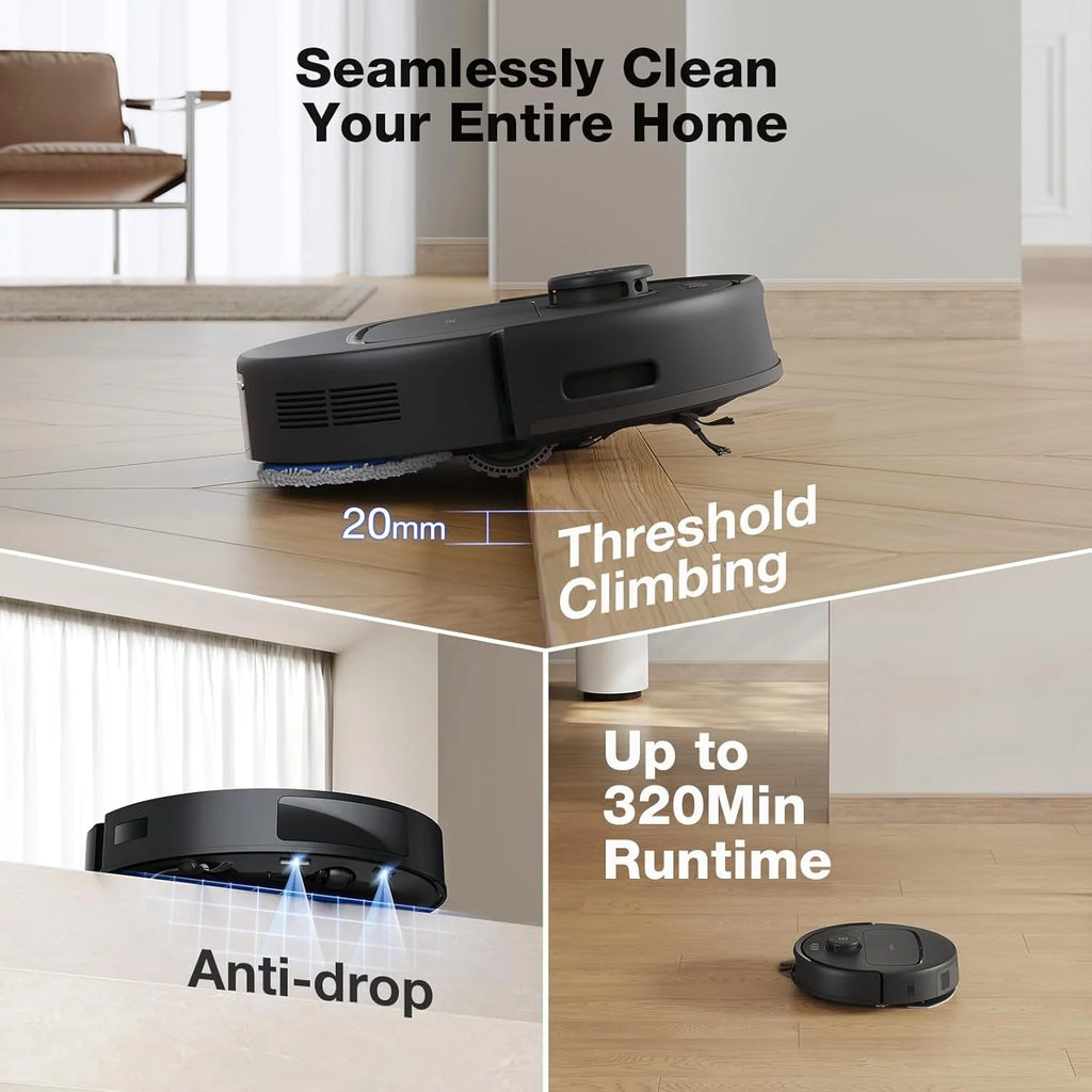 ECOVACS DEEBOT N30 Omni Robot Vacuum & Mop, 10000Pa Suction, TruEdge Mopping, ZeroTangle 2.0 Technology