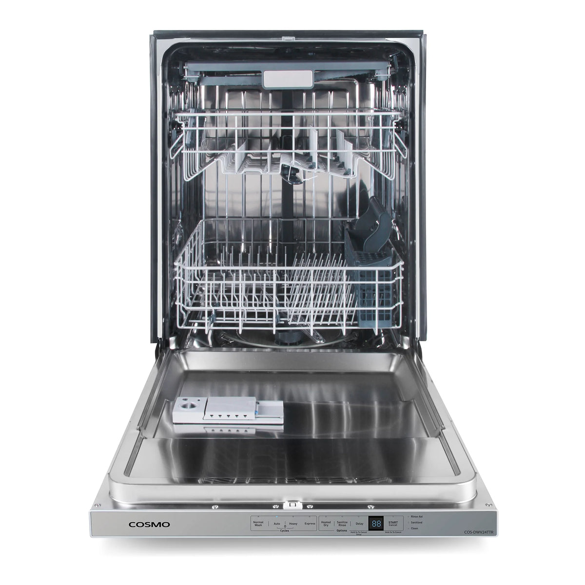 Cosmo 24 in. Vista Collection Built-in Dishwasher, Advanced Sanitize Technology in Stainless Steel