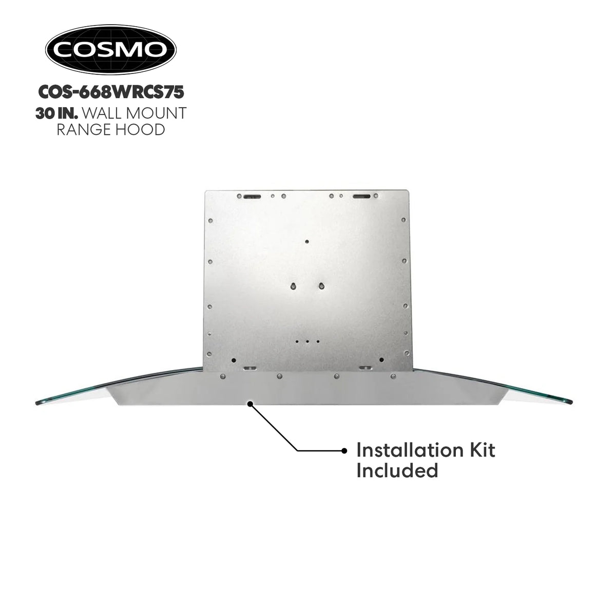 30 in. Vista Collection Ductless Wall Mount Range Hood, Button Controls, LED Lights, Stainless Steel