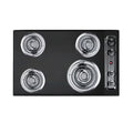 30" Wide 4-Burner Coil Cooktop, Black