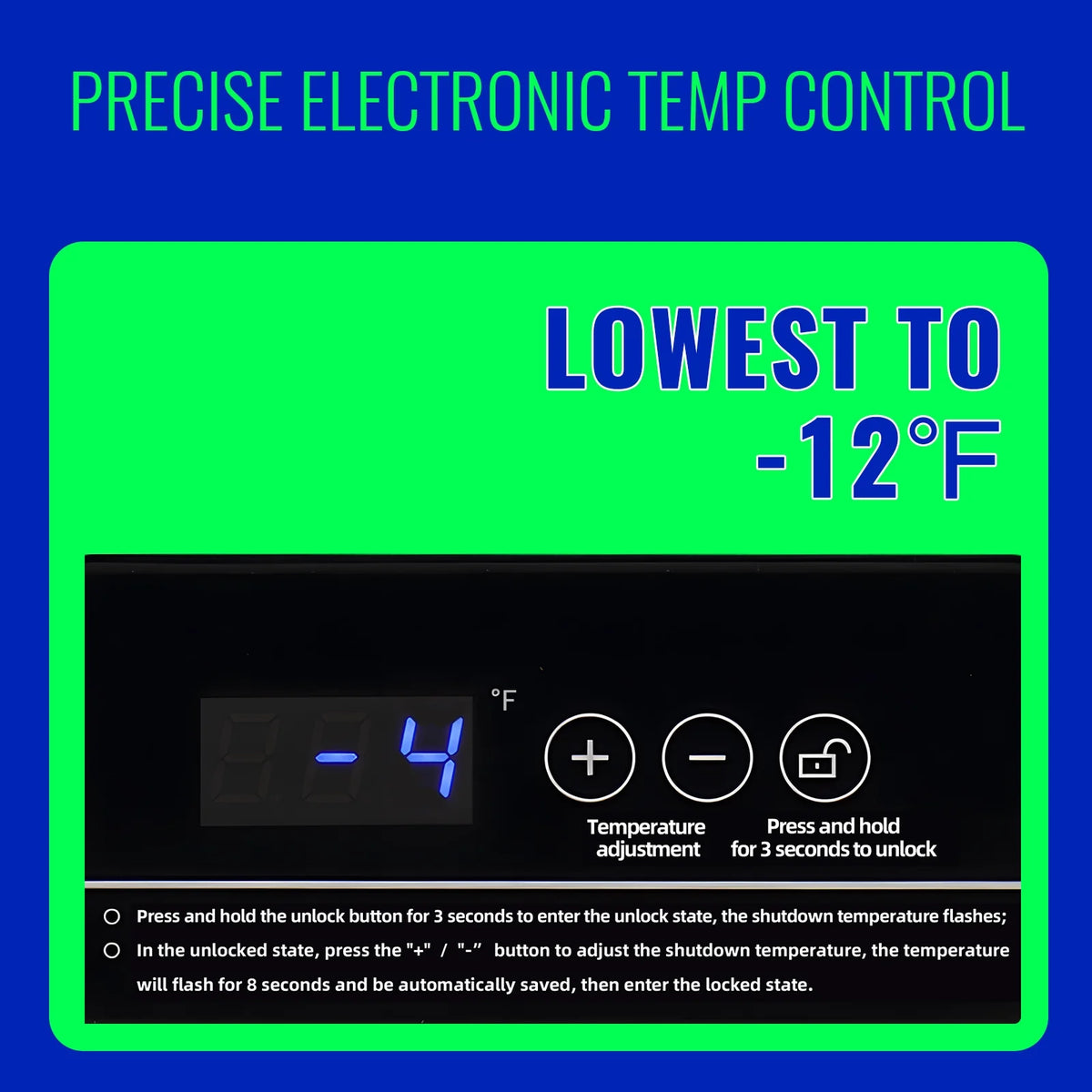 DEMULLER 4.0 Cu.ft Chest Freezer with Electronic Panel, Accurate Temperature Display to 1�?Black
