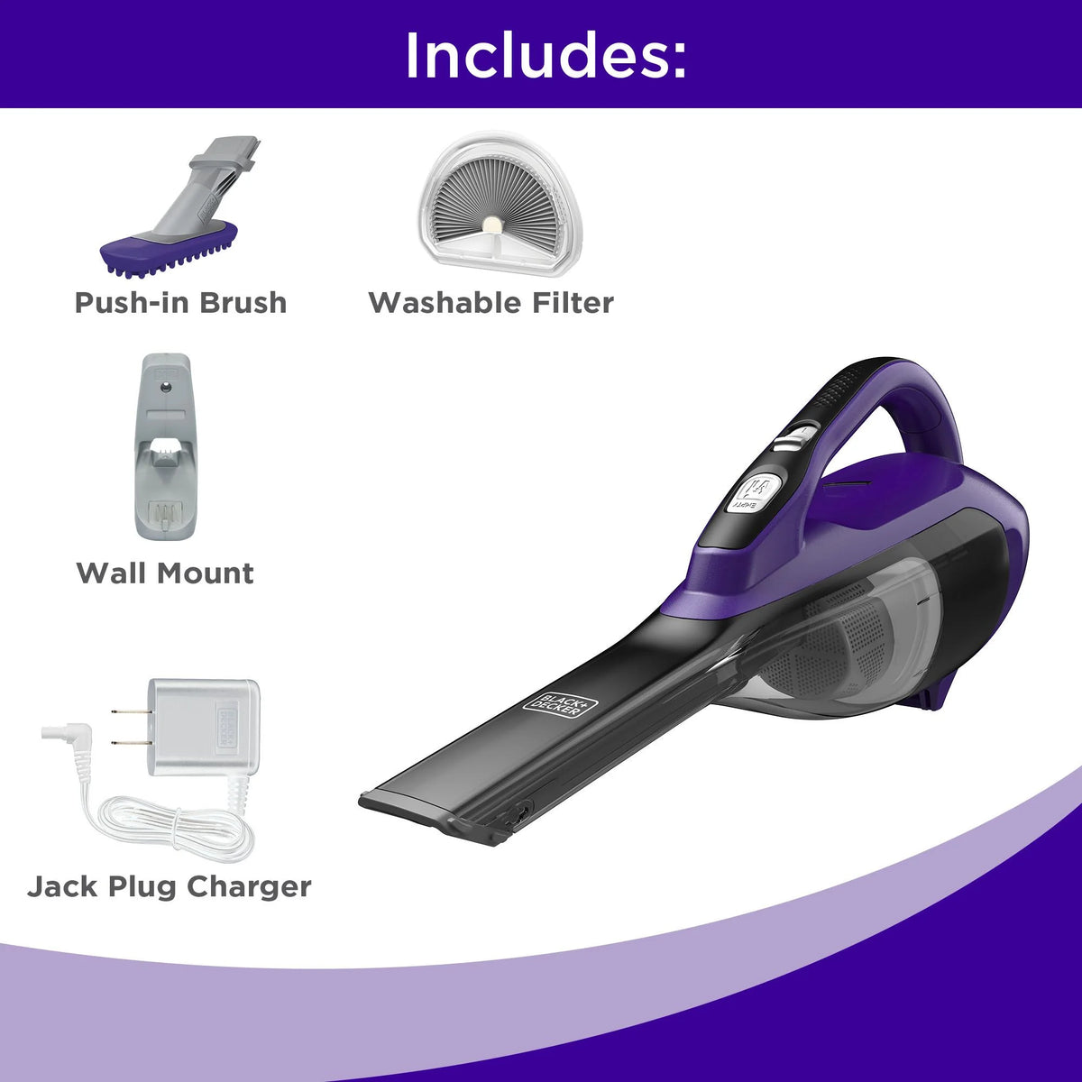 BLACK+DECKER Dustbuster furbuster AdvanceClean Cordless Pet Handheld Vacuum, HLVA325JP07