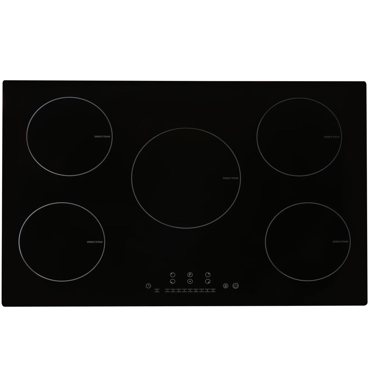KFFKFF Induction Cooktop, 5 Heating Elements, 30'' Electric Stove, Integrated Magnetic Cooktop 9200W, 9 Heat Settings, LED Touch Display with Child Safety Lock & Overheat Protection