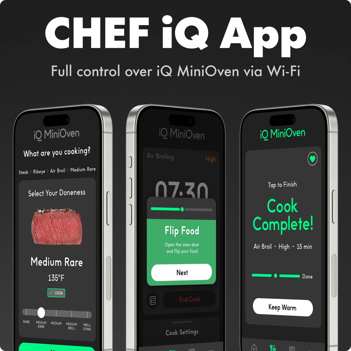 CHEF iQ MiniOven 25-Quart Countertop Oven with Touchscreen Controls - Black
