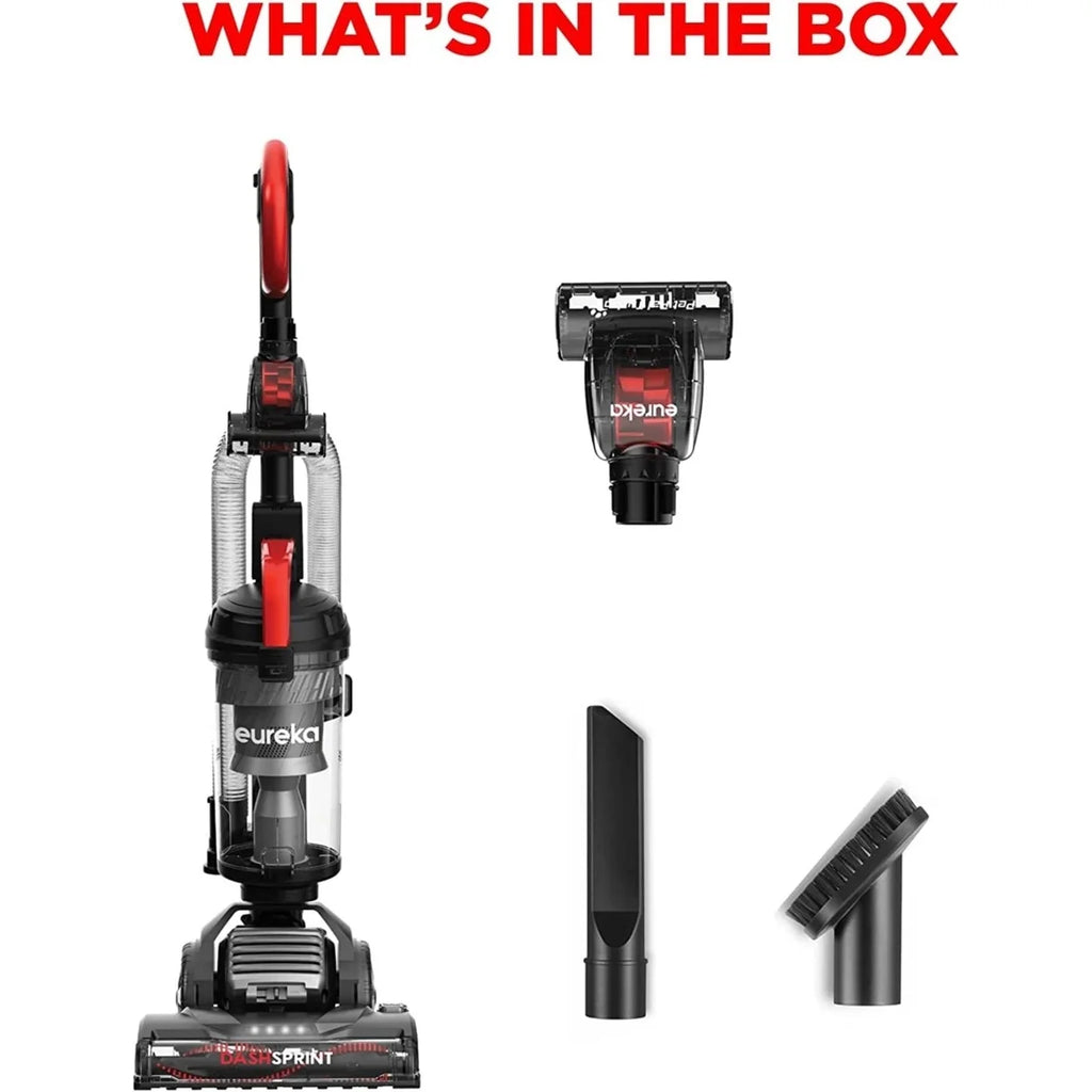 Eureka Neu 610 0.55 Gal Upright Vacuum Cleaner, 1 HP, Corded Electric, Foam, for Rugs, 30 ft Hose, Black with Turbo Pet Tool