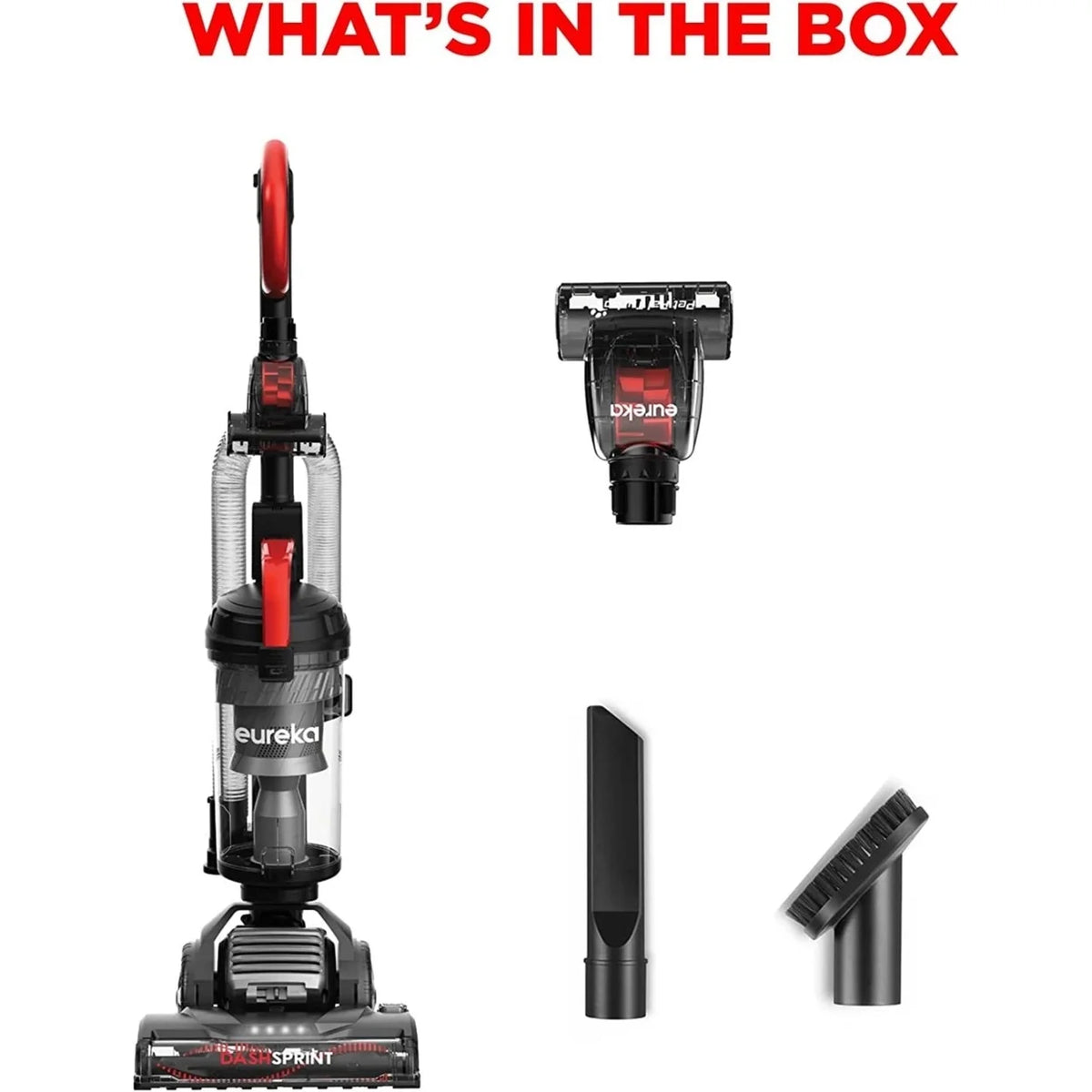 Eureka Neu 610 0.55 Gal Upright Vacuum Cleaner, 1 HP, Corded Electric, Foam, for Rugs, 30 ft Hose, Black with Turbo Pet Tool